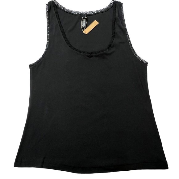 SKIMS Lace Pointelle Tank Onyx 4X - Picture 1 of 12